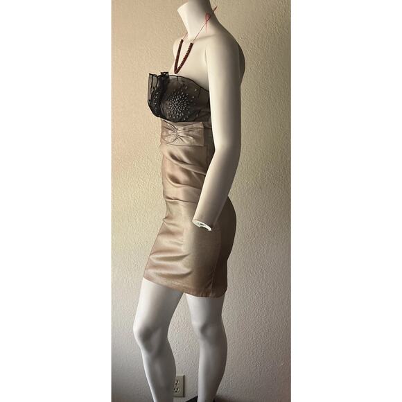 Y2K 2000s Formal Dress Small XS Strapless Mini Ruched Short Fairy Prom HOCO - Picture 10 of 16